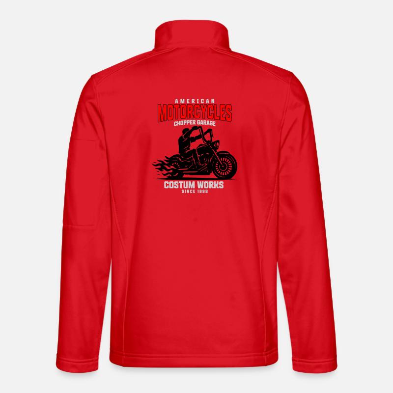 American Motorcycles Chopper Garage - Unisex Softshell Jacket - red