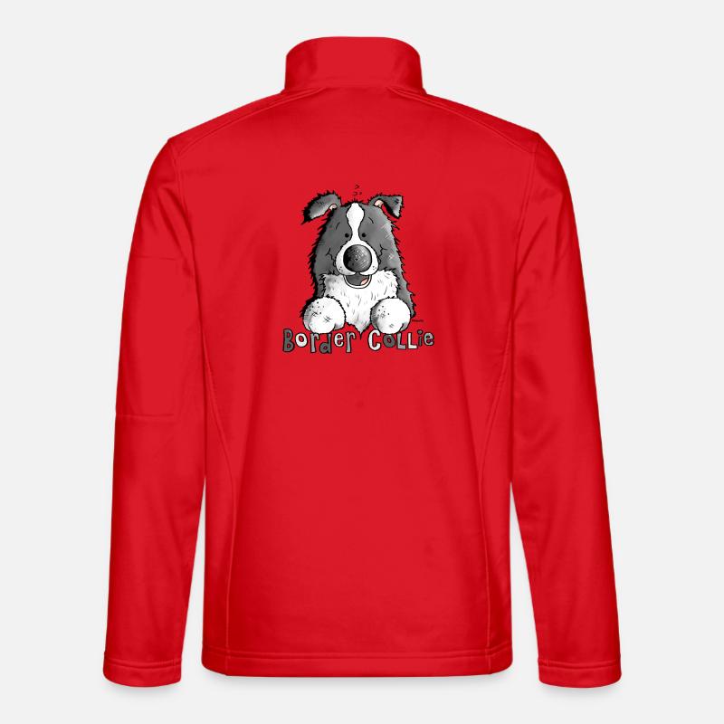 Süßer Border Collie - Hund - Unisex Softshelljacke - Rot