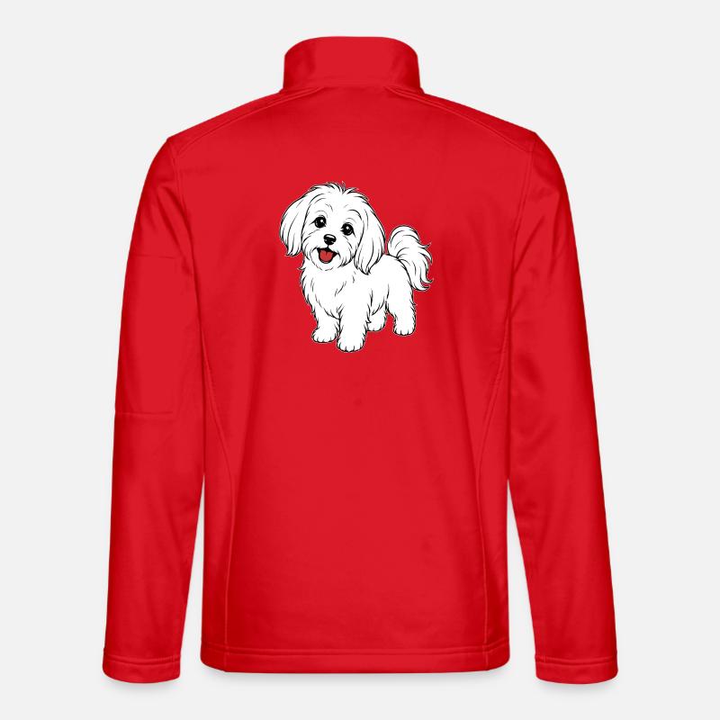 Maltese dog white - Unisex Softshell Jacket - red