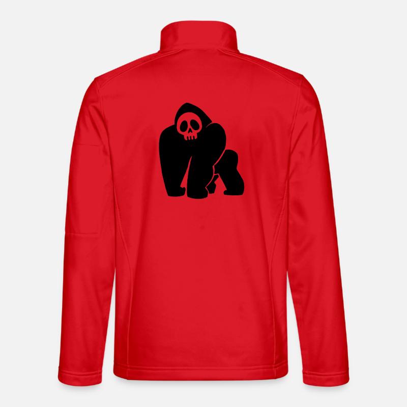 Black Gorilla Skull - Unisex Softshell Jacket - red