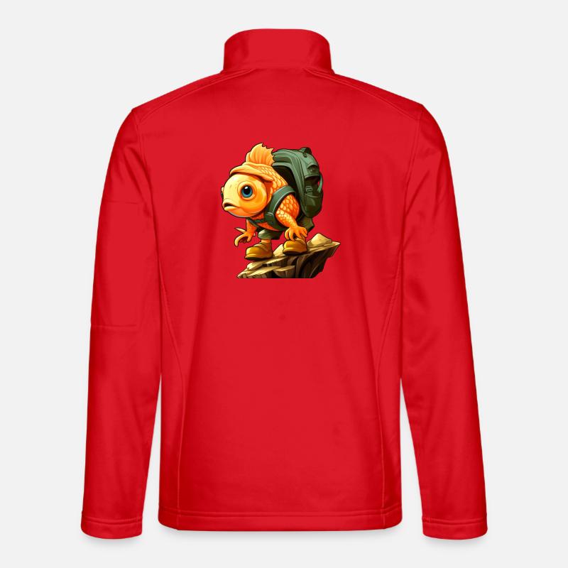 Fish Hiking / Mountaineering Fish - Unisex Softshell Jacket - red