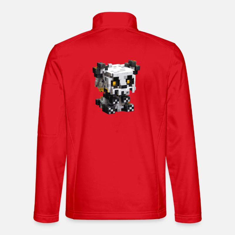 Süßer Pixel-Panda im Retro-Gaming-Stil - Unisex Softshelljacke - Rot