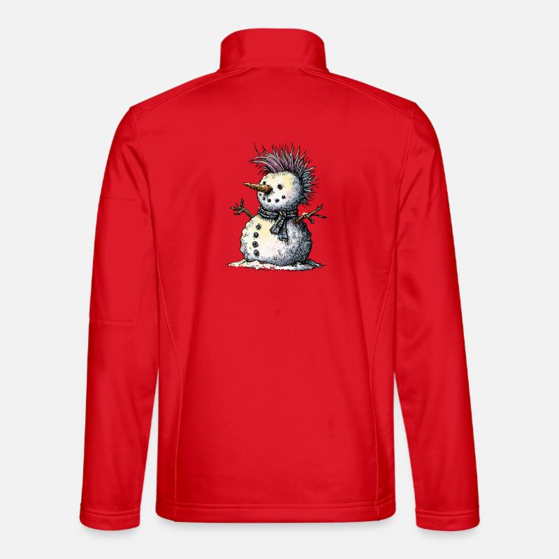 Punk Schneemann Winter Humor - Unisex Softshelljacke - Rot