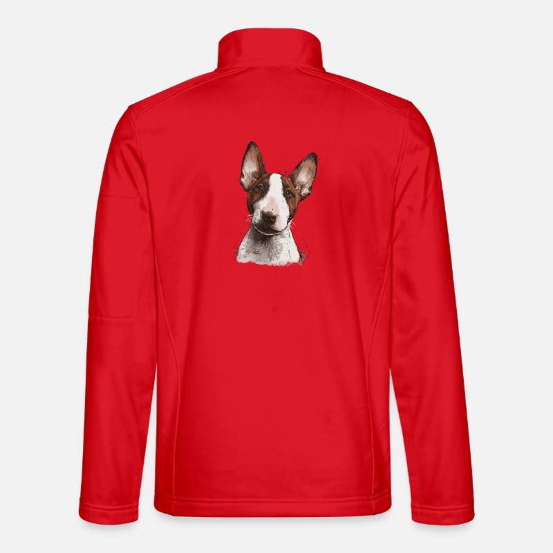 Bull Terrier Portrait – Illustrative Dog Unisex Softshell Jacket