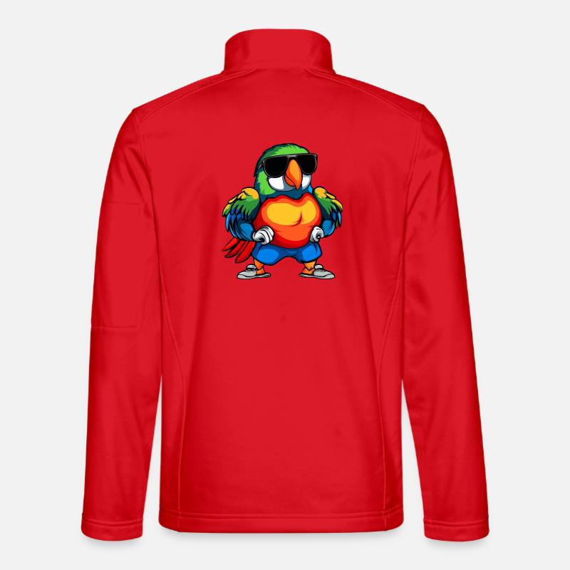 Cooler Papagei - Unisex Softshelljacke - Rot