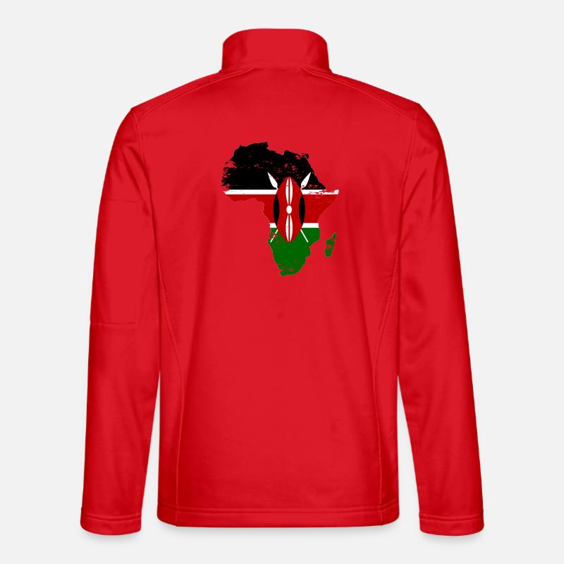 Kenia_Flagge_Afrika_used_used - Unisex Softshell Jacket - red