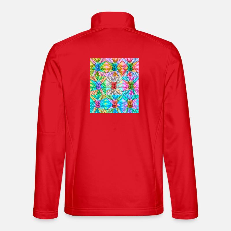 Vibrant Can and Abstract Light Pattern - Unisex Softshell Jacket - red