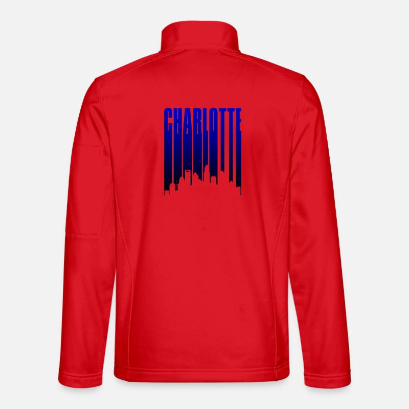 Charlotte Skyline Blue Gradient Unisex Softshell Jacket