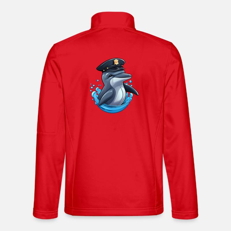 Delfine Polizei - Unisex Softshelljacke - Rot
