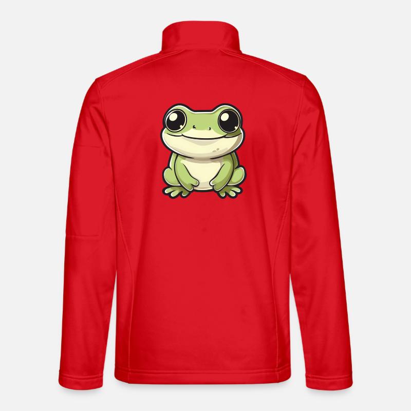 cute frog - Green - Cheerful design. Unisex Softshell Jacket
