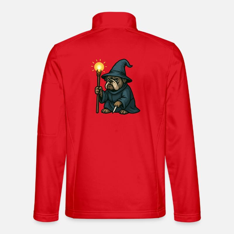Bulldogge Zauberer Laterne - Unisex Softshelljacke - Rot