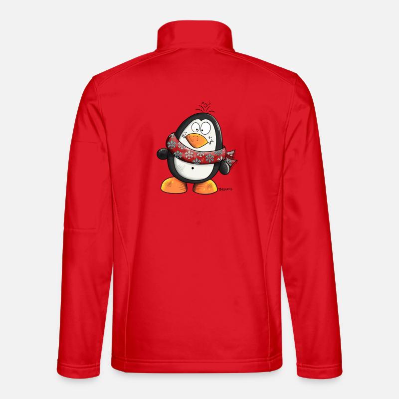 Happy Penguin - Unisex Softshell Jacket - red