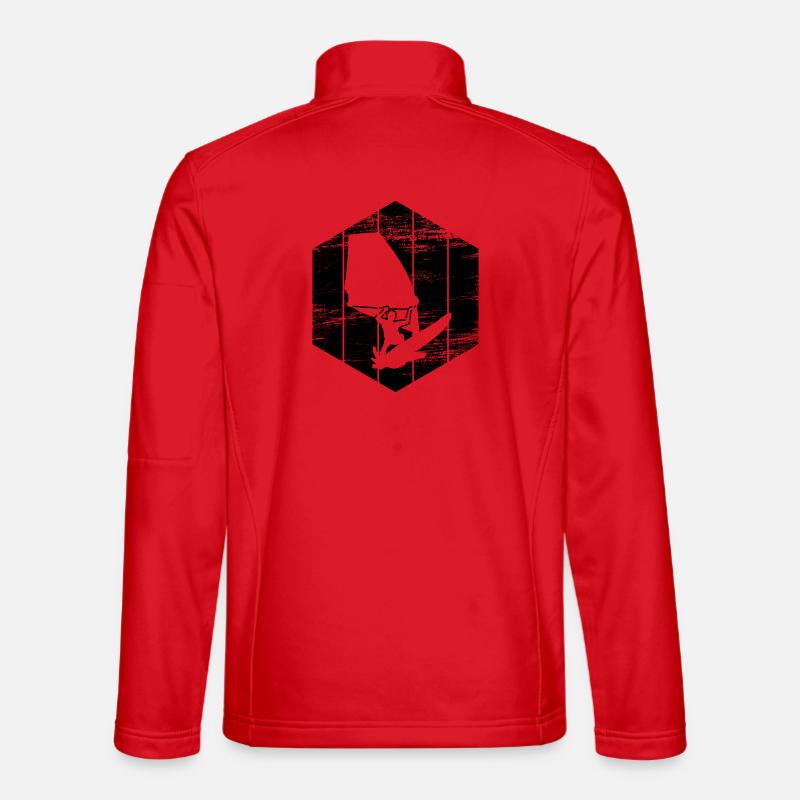 Windsurfer sketch - Unisex Softshell Jacket - red