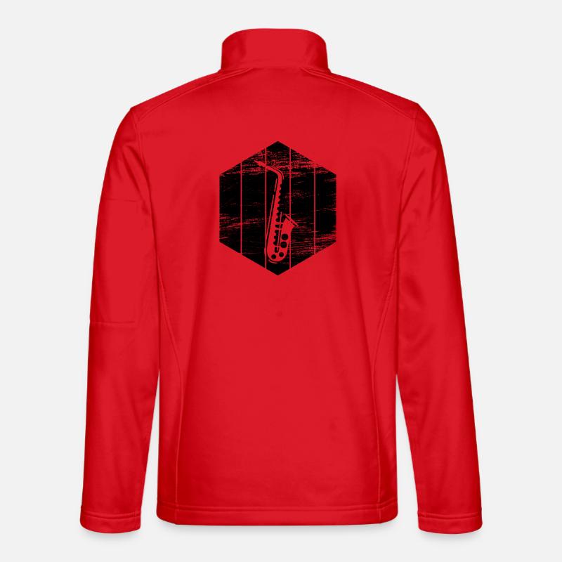 Saxophone Sketch - Unisex Softshell Jacket - red