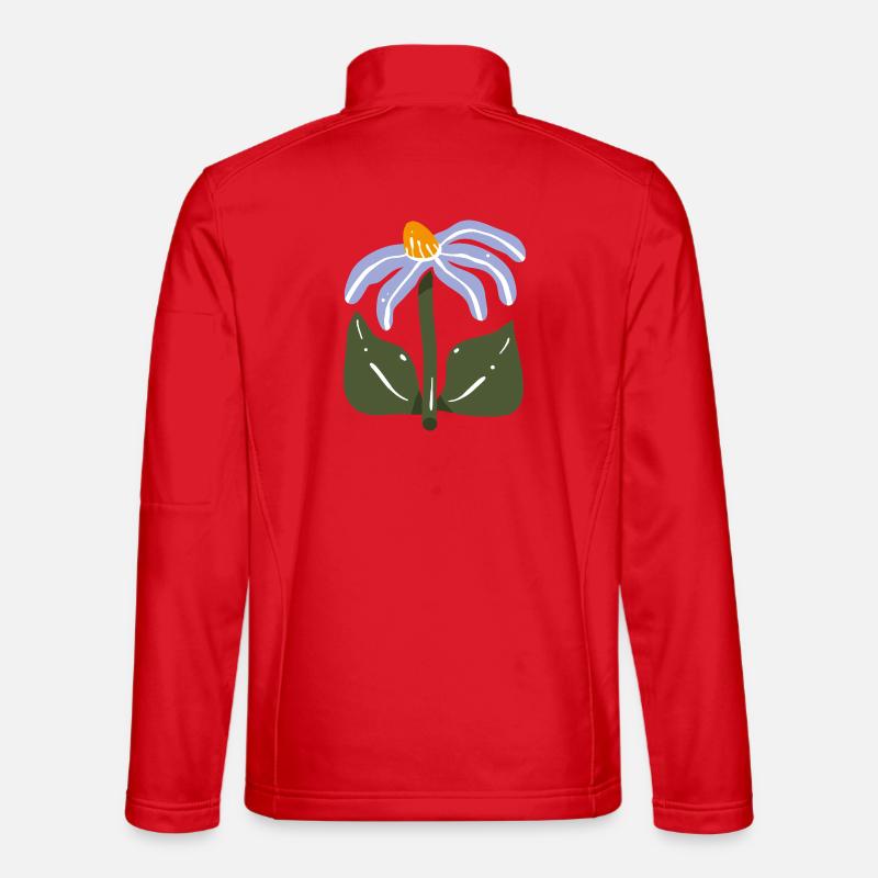 Stylized Wildflower - Unisex Softshell Jacket - red