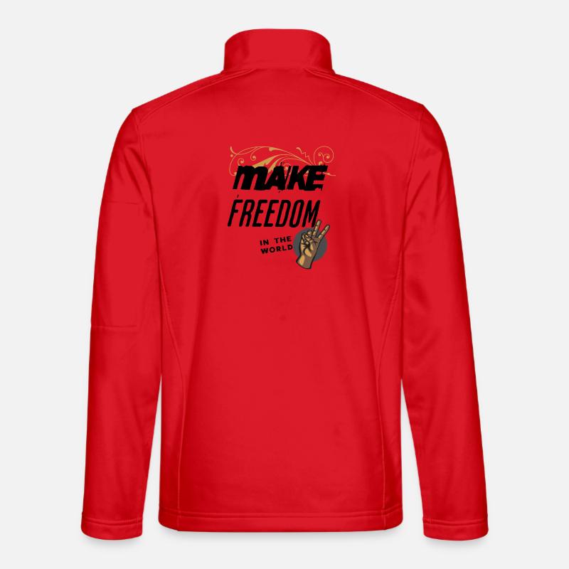 Friedenszeichen mit Florales Ornament - Unisex Softshelljacke - Rot