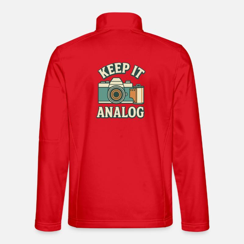 Bleib analog - Unisex Softshelljacke - Rot