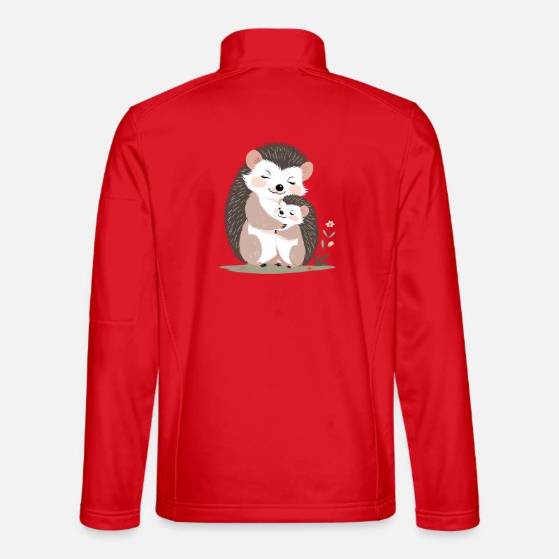 Cuddly hedgehog friendship - Unisex Softshell Jacket - red