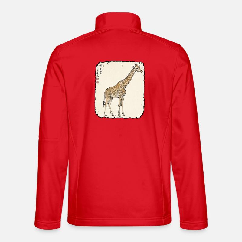 Giraffe Antik Kunst - Unisex Softshelljacke - Rot