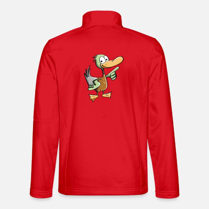 Lustiger Erpel - Ente Comic - Unisex Softshelljacke - Rot