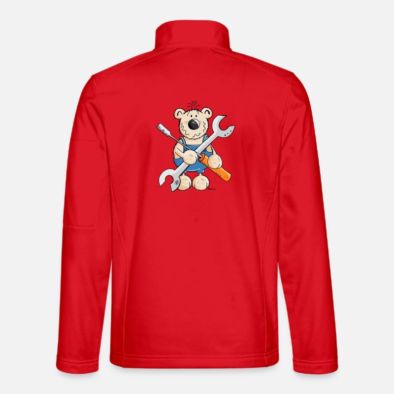Craftsmen Bear - Unisex Softshell Jacket - red