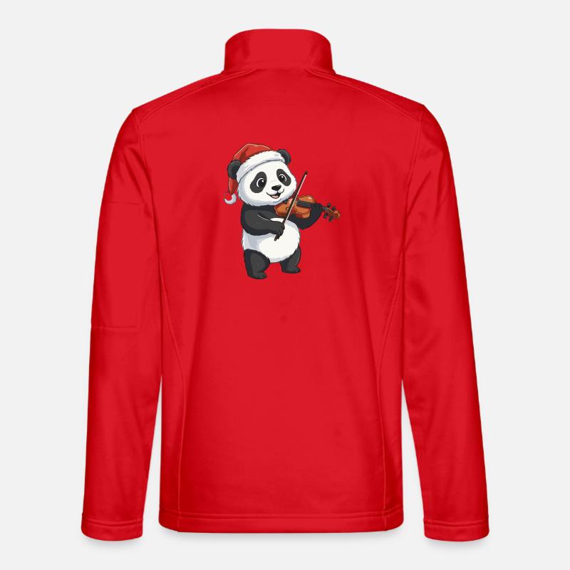 Weihnachtspandabär spielt Geigenkunst - Unisex Softshelljacke - Rot