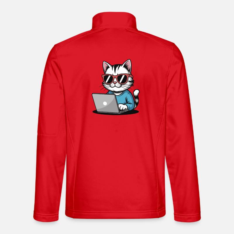 Cats_laptop - Unisex Softshell Jacket - red