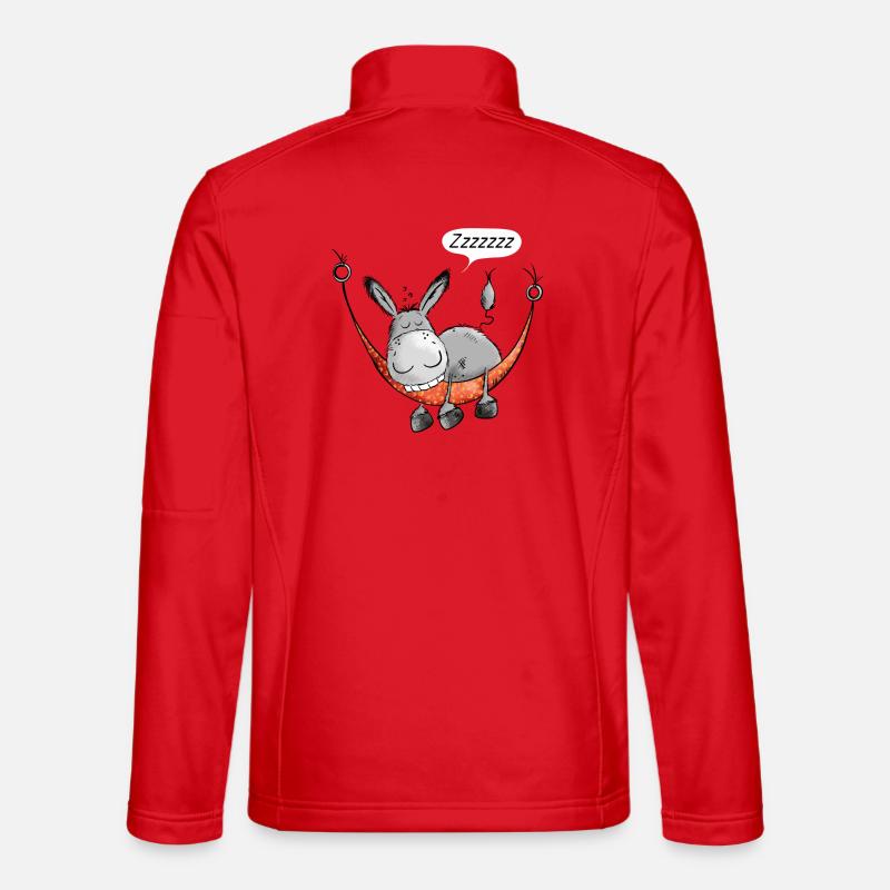 Der Esel schlummert - Unisex Softshelljacke - Rot