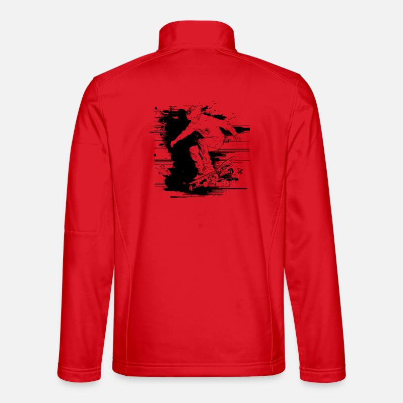 Skateboarder Zeichnung - Unisex Softshelljacke - Rot