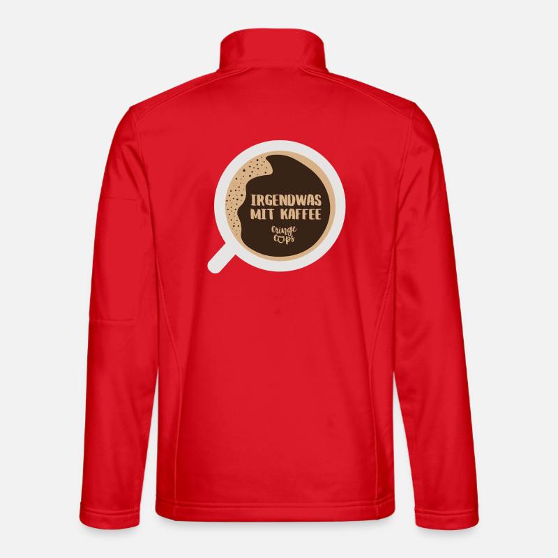 Irgendwas mit Kaffee - Unisex Softshelljacke - Rot