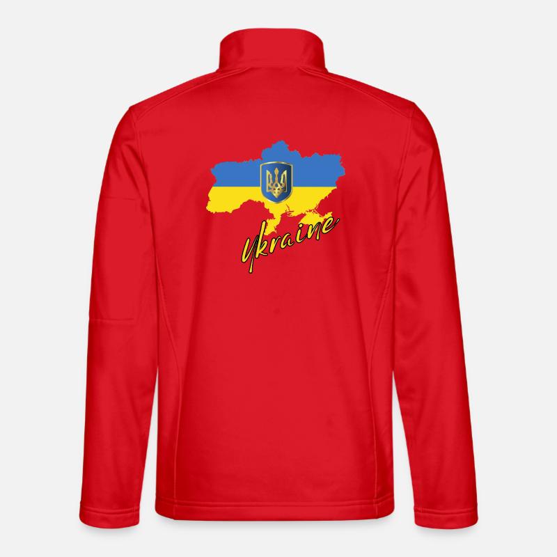Ukrainian pride, Ukrainian flag - Unisex Softshell Jacket - red