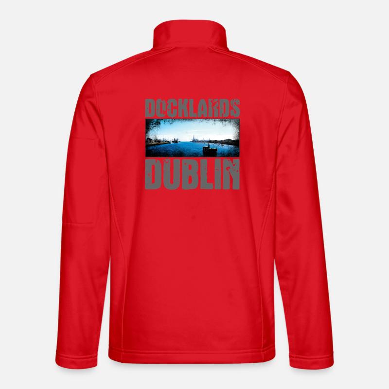 Docklands Dublin Water View - Unisex Softshell Jacket - red