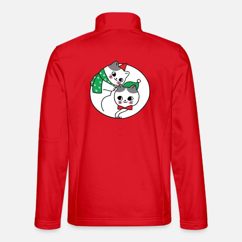 Cuddly cats under the mistletoe - Unisex Softshell Jacket - red