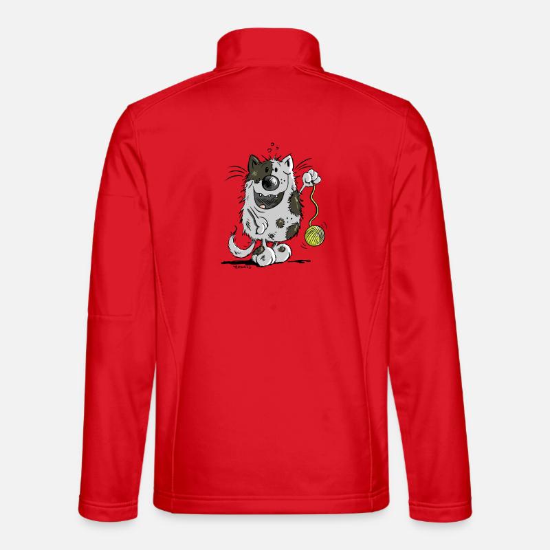 Playing cat - Unisex Softshell Jacket - red