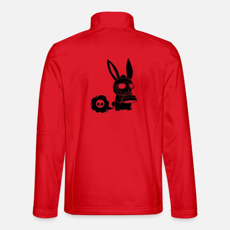 Farting Black Rabbit - Unisex Softshell Jacket - red