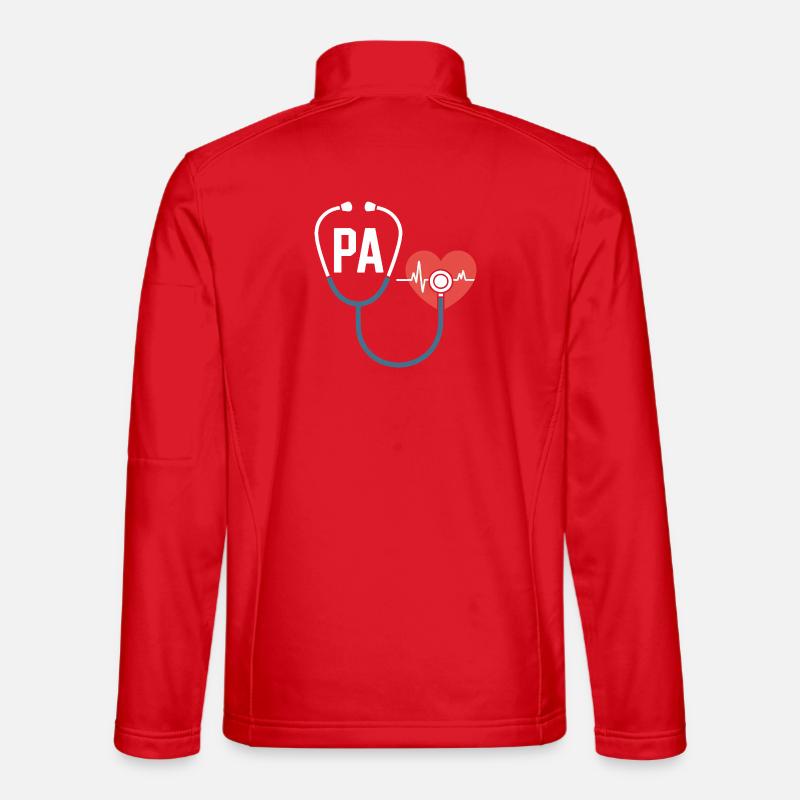 Dad Doctor Heart Stethoscope - Unisex Softshell Jacket - red