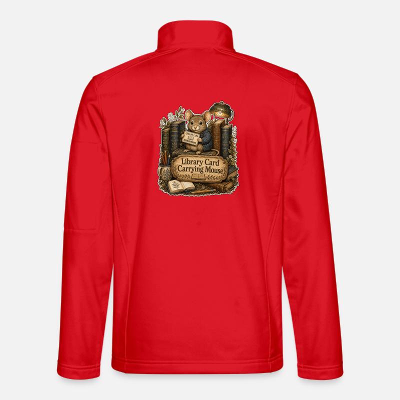 Lesemaus mit Bibliothekskarte - Unisex Softshelljacke - Rot