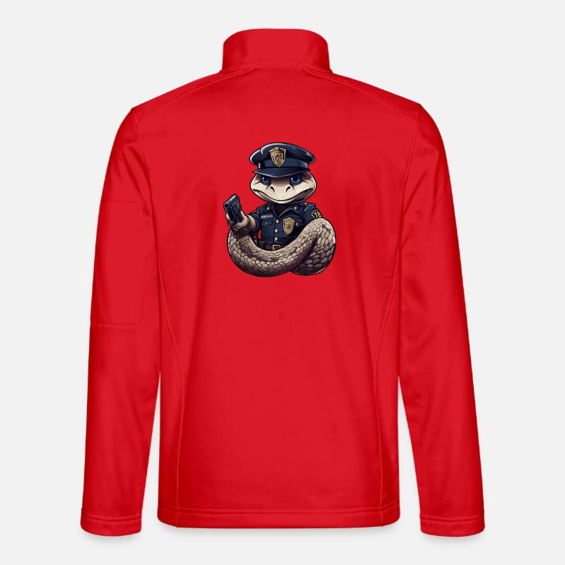 Snake Policeman - Unisex Softshell Jacket - red