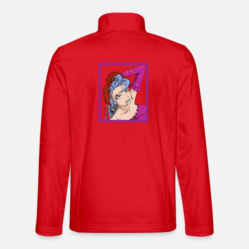 Neon-Punk-Diva mit blauen Haaren - Unisex Softshelljacke - Rot