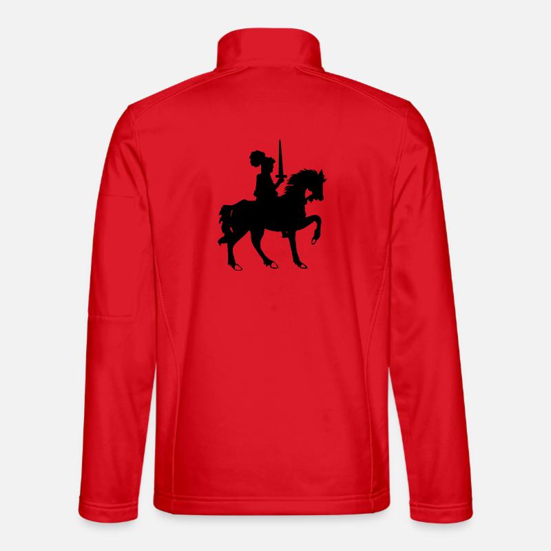 Chevalier avec épée et cheval Veste en tissu softshell Unisexe