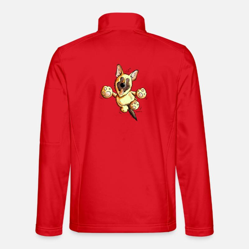 Funny German Shepherd - Unisex Softshell Jacket - red