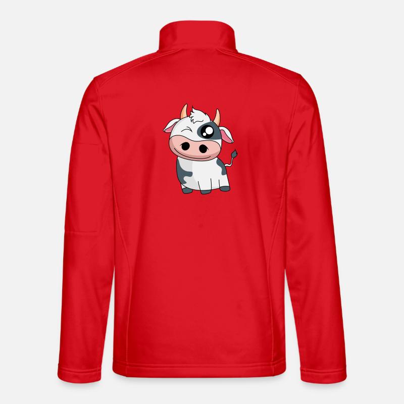 Lächelnde Süße Milchkuh - Unisex Softshelljacke - Rot
