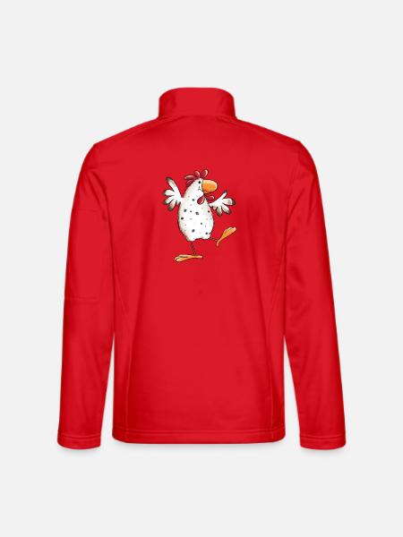 Tanzendes Huhn - Hühner - Geflügel - Vogel - Unisex Softshelljacke - Rot
