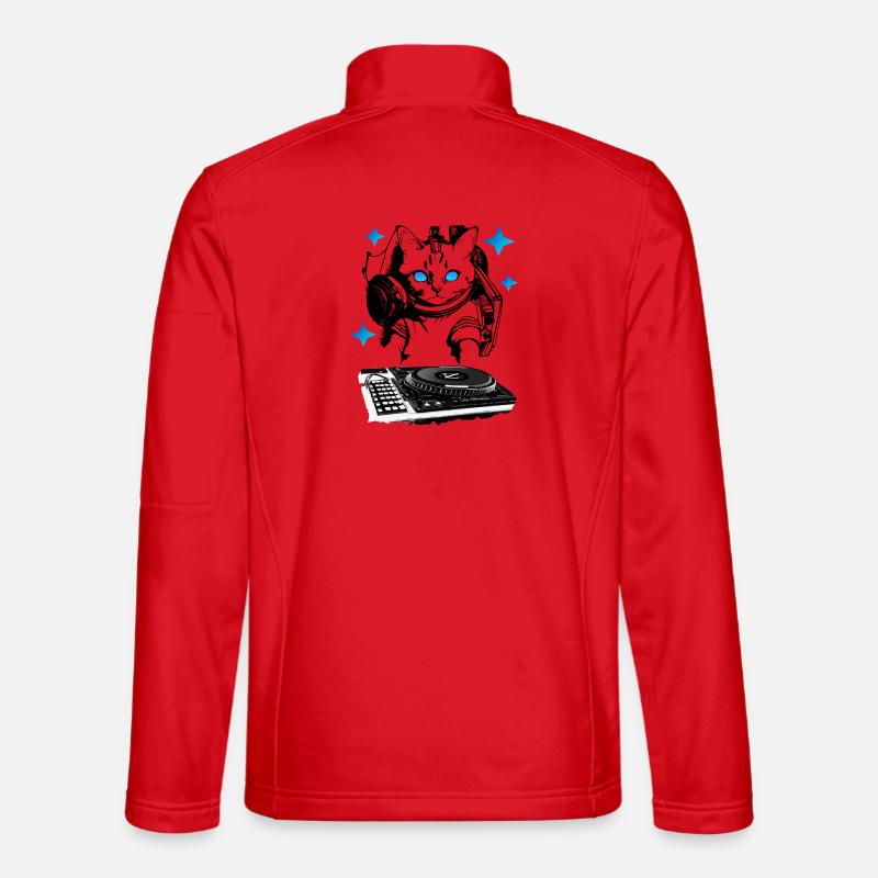 DJ cat avec table de mixage Veste en tissu softshell Unisexe