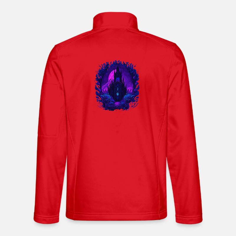 Neon Rosen Castle with Gothic architecture Unisex Softshell Jacket