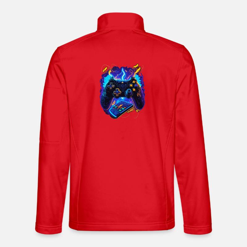 Cyber Gaming Controller - Unisex Softshell Jacket - red