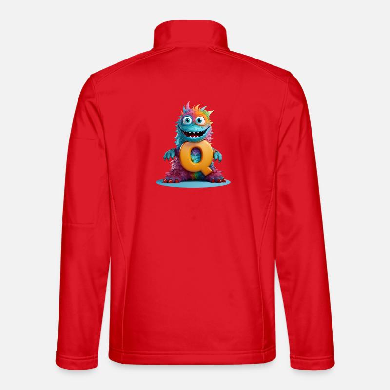 Regenbogenmonster mit Q - Unisex Softshelljacke - Rot
