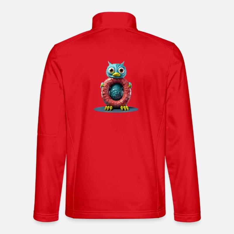 Créature bleue avec lettre O Alphabet Veste en tissu softshell Unisexe