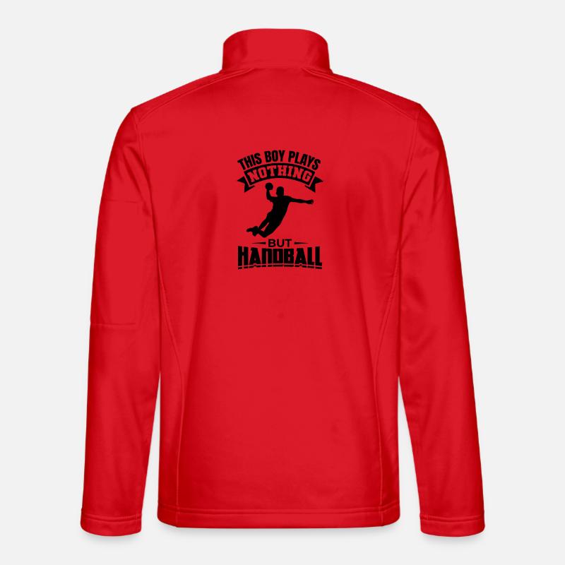 Boy playing handball Unisex Softshell Jacket