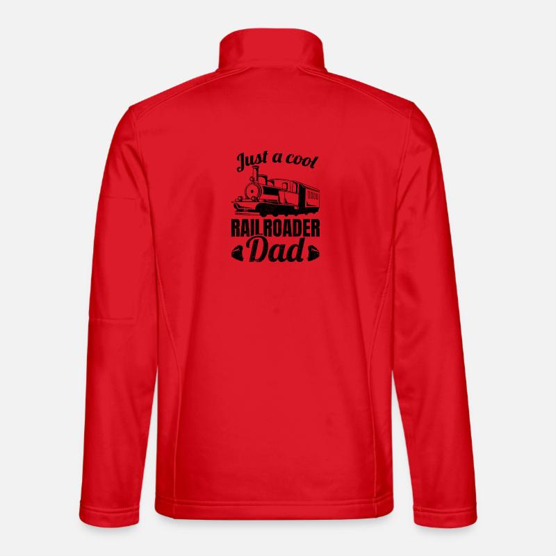 Just a cool railroad daddy - Unisex Softshell Jacket - red